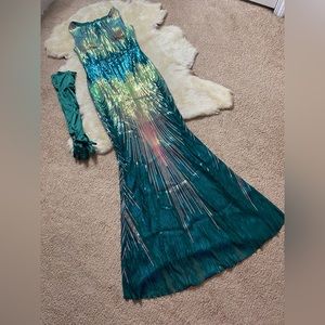 Green Sequin Gown